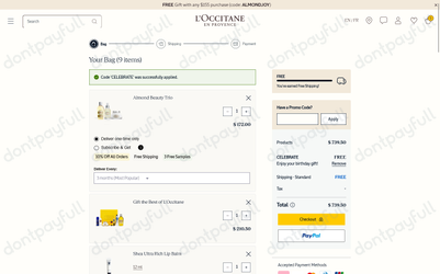 Free Birthday Gift with $70 Purchase - Working Proof