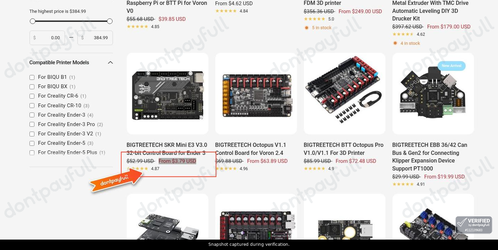 Snapshot of Biqu promo: 'Up to 95% Off Klipper Collection' - captured during verification by DontPayFull on 27-Sep-2026.