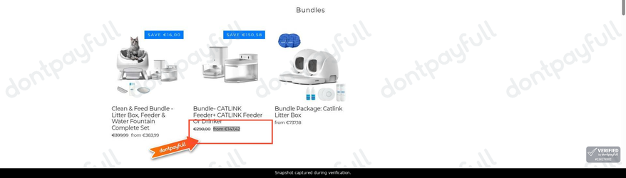 Snapshot of CATLINK promo: 'Get up to 50% Off Automatic Litter Boxes' - captured during verification by DontPayFull on 26-Oct-2026.