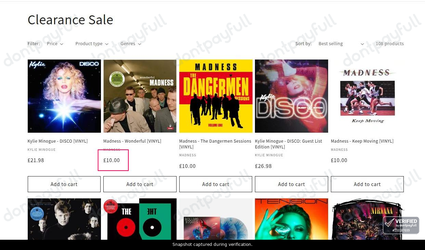 Snapshot of Chalkys promo: 'Sale Music & Movies from £10' - captured during verification by DontPayFull on 02-Oct-2026.