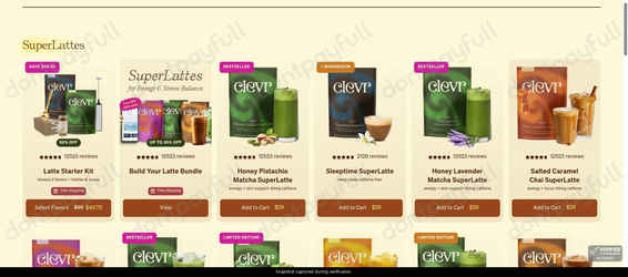 Snapshot of Clevr Blends promo: 'Get up to 50% Off Select Clevr Kits' - captured during verification by DontPayFull on 11-Jun-2026.