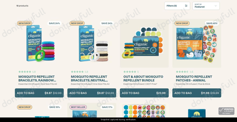 Snapshot of Cliganic promo: 'Enjoy Up to 40% Off Mosquito Repellent Bracelets, Patches & Candles' - captured during verification by DontPayFull on 13-Jun-2026.