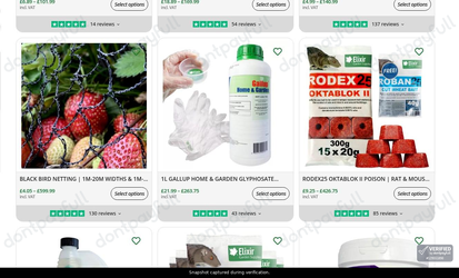 Snapshot of Elixir Garden Supplies promo: 'Weed & Pest Control from £4.05' - captured during verification by DontPayFull on 03-Jul-2026.