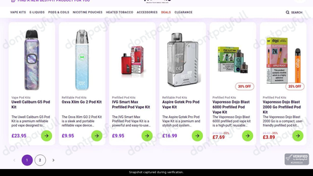 Snapshot of FREESMO promo: 'Enjoy Up to 35% Off Select Vape Kits' - captured during verification by DontPayFull on 02-Jul-2026.