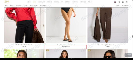 Snapshot of Gini London promo: 'Up to 30% Off All Styles' - captured during verification by DontPayFull on 27-Sep-2026.