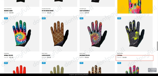 Snapshot of Handup Gloves promo: 'Up to 50% Off Clearance Styles' - captured during verification by DontPayFull on 14-Jun-2026.