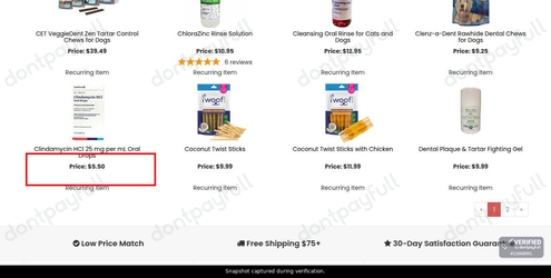 Snapshot of Heartland Vet Supply promo: 'Dog Dental Care Products from $5' - captured during verification by DontPayFull on 08-Aug-2026.