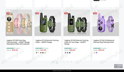 Snapshot of Jugbow promo: 'Up to $66 Off Dog Training Collars and Accessories' - captured during verification by DontPayFull on 03-Jul-2026.