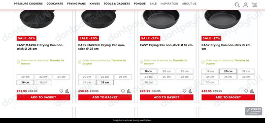 Snapshot of Kuhn Rikon promo: 'Up to 25% Off Sale Cookware' - captured during verification by DontPayFull on 29-Sep-2026.