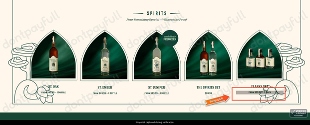 Snapshot of Little Saints promo: 'Get Cocktail and Spirit Sets from $29' - captured during verification by DontPayFull on 26-Sep-2026.