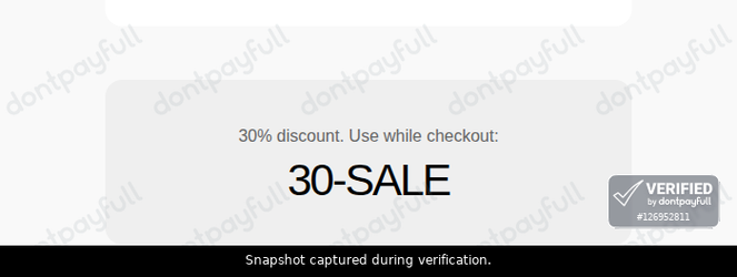 Verification proof for 30-SALE