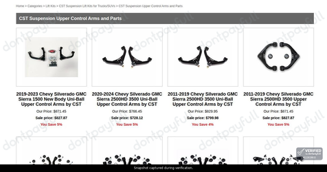Snapshot of New Level Motorsports promo: 'Enjoy Up to 5% Off Cst Suspension Parts' - captured during verification by DontPayFull on 20-Jun-2026.