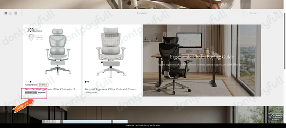 Snapshot of Omidi promo: 'Up to $70 Off Ergonomic Chairs' - captured during verification by DontPayFull on 27-Sep-2026.