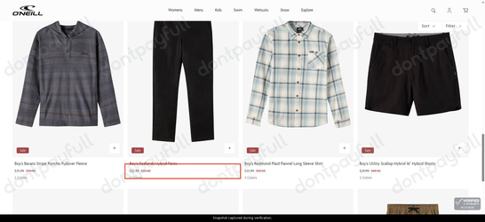 Snapshot of O'Neill promo: 'Save up to 40% on Boys' Apparel' - captured during verification by DontPayFull on 07-Jun-2026.