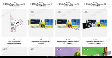 Snapshot of OZOBOT promo: 'PreK–2 Stem & Coding Kits from $8' - captured during verification by DontPayFull on 03-Jul-2026.