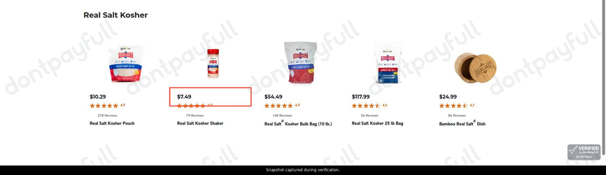 Snapshot of Redmont Life promo: 'Shop Real Salt Kosher Starting at $7' - captured during verification by DontPayFull on 02-Jul-2026.