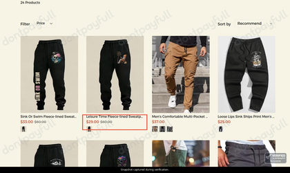 Snapshot of Salt Roam - Mickioy promo: 'Up to 50% Off Men's Pants' - captured during verification by DontPayFull on 24-Oct-2026.