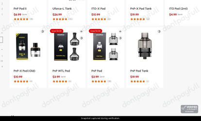Snapshot of VOOPOO promo: 'Enjoy Up to $5 Off Pods and Tanks' - captured during verification by DontPayFull on 25-Jul-2026.