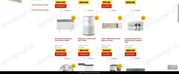 Snapshot of Stan Cash promo: 'Up to 20% Off Air Conditioning, Fans & Heaters' - captured during verification by DontPayFull on 23-Jul-2026.