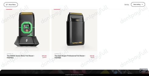 Snapshot of Suprent promo: 'Enjoy Up to $50 Off Electric Shavers' - captured during verification by DontPayFull on 24-Jul-2026.