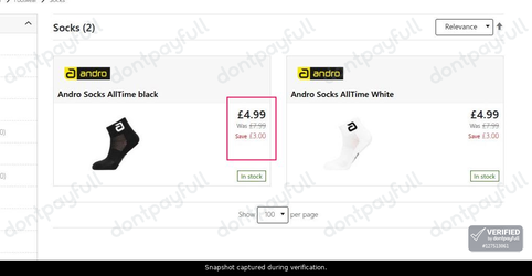 Snapshot of Table Tennis 365 promo: 'Save up to 40% on Select Socks' - captured during verification by DontPayFull on 10-Jun-2026.
