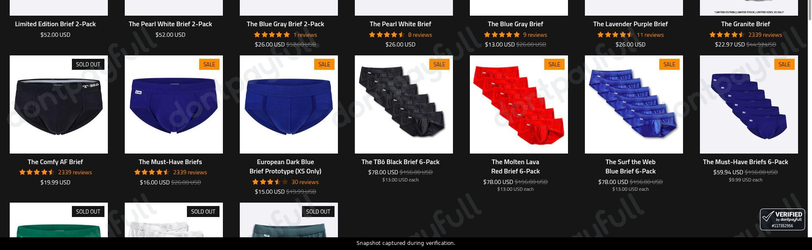 Snapshot of T-Bô Clothing promo: 'Get up to 60% Off Select Briefs' - captured during verification by DontPayFull on 15-Sep-2026.