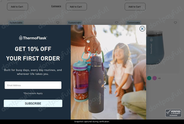 Snapshot of ThermoFlask promo: 'Save up to 25% on the Core Colors Collection' - captured during verification by DontPayFull on 18-Jul-2026.