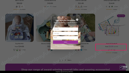Snapshot of Tidy Tot promo: 'Up to 77% Off Weaning Accessories' - captured during verification by DontPayFull on 08-Jun-2026.