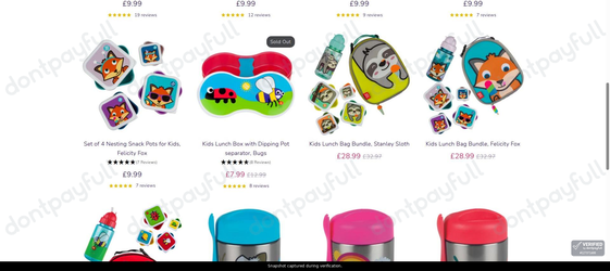 Snapshot of Tum Tum Tots promo: 'Enjoy Up to £5 Off Children's Lunch Gear' - captured during verification by DontPayFull on 11-Jun-2026.