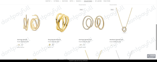 Snapshot of Sif Jakobs Jewellery promo: 'Spirale Collection from $155' - captured during verification by DontPayFull on 30-Jun-2026.