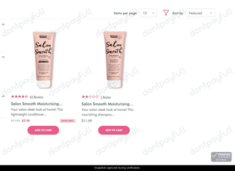 Snapshot of Umberto Giannini promo: 'Up to 40% Off Smoothing Hair Products' - captured during verification by DontPayFull on 13-Jun-2026.